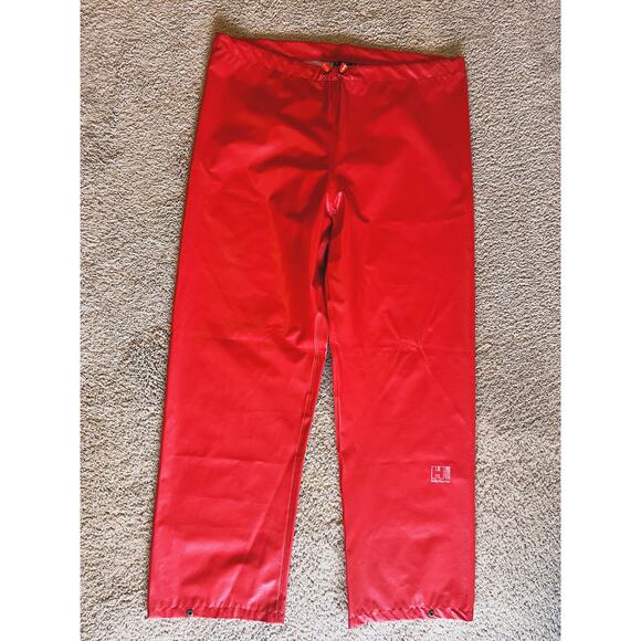 Helly Hansen Unisex Red Soft shell faux leather Pants Vintage Utility Ski Retro - Picture 2 of 9